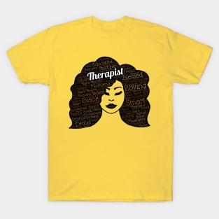 African American Black Woman Therapist Afro T-Shirt